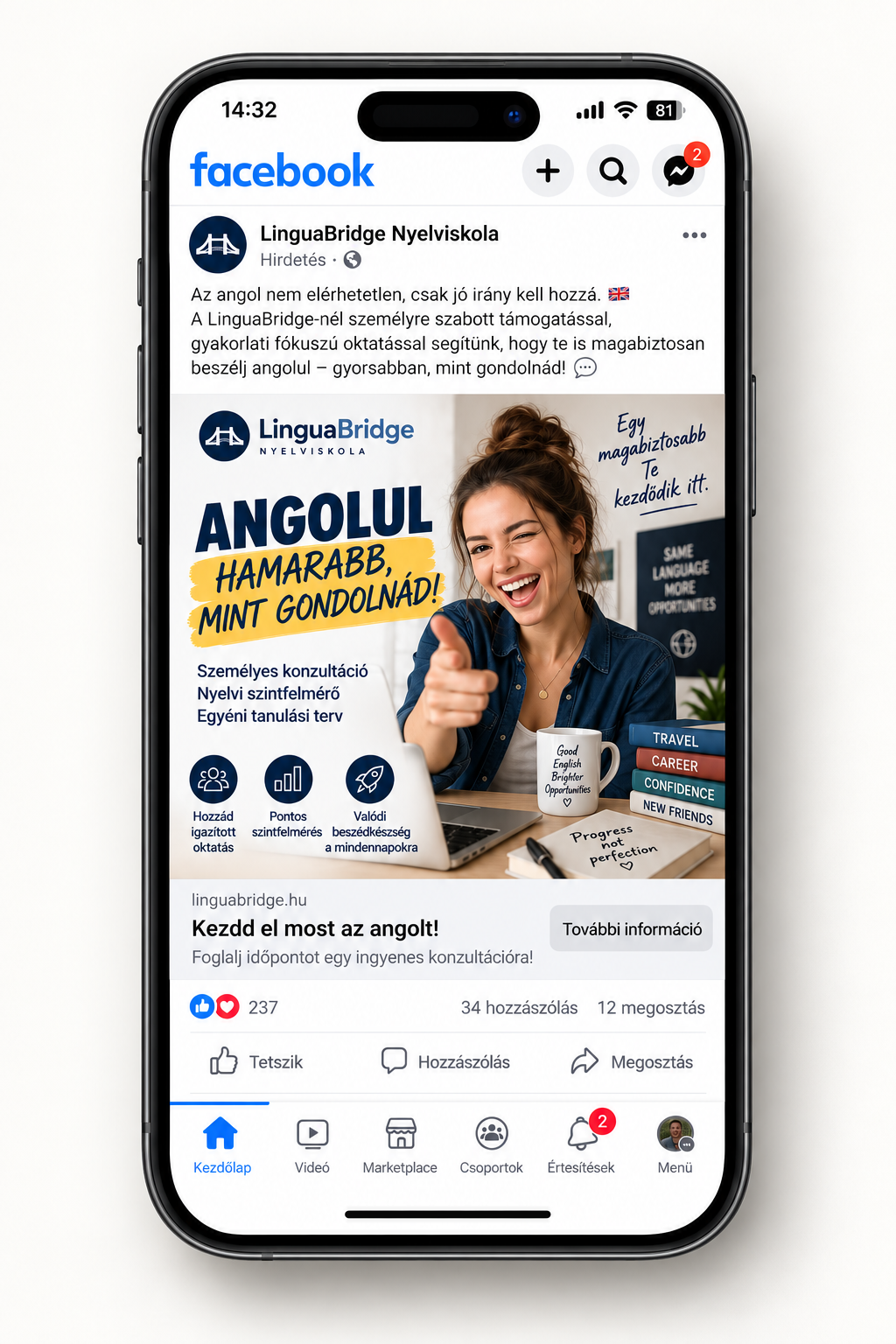 LinguaBridge hirdetésillusztráció
